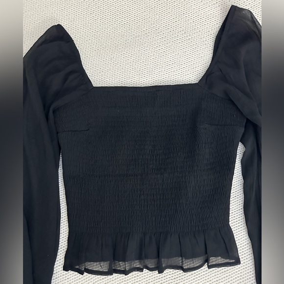 Hollister Black Mesh Long Sleeve Top Size M - Picture 3 of 8